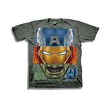 Avengers Captain Iron Hulk Faces Kids T-Shirt