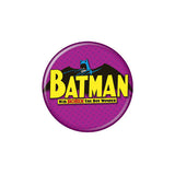Batman Bat Logo On Purple Button