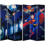 Batman And Superman 6 Ft Tall Canvas Room Divider